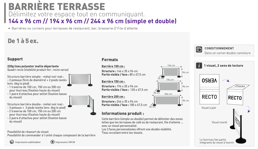 Fiche Technique Barriere terrasse