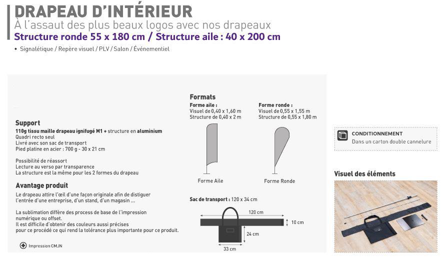 Fiche technique drapeau interieur