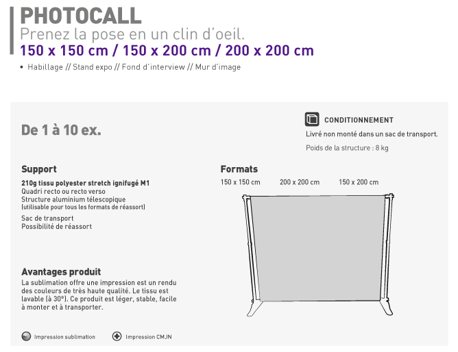 Fiche Technique Photocall
